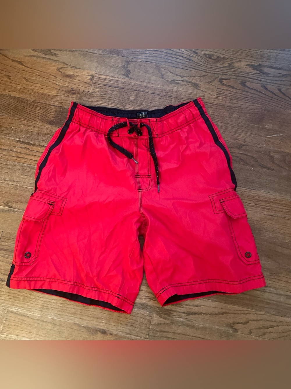 Men's OP Red Cargo Swim Shorts with Drawstring size medium